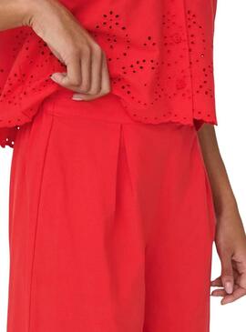 Pantalone Only Roxanne Culotte rosso per donna