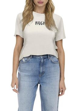 Maglietta Only Lucy Rock beige per donna