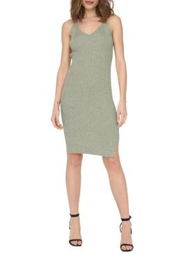 Vestito Only in maglia verde Lina per donna.