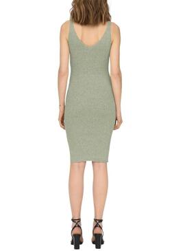 Vestito Only in maglia verde Lina per donna.