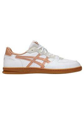Sneakers Asics Skyhand OG bianche e rosa per donna.