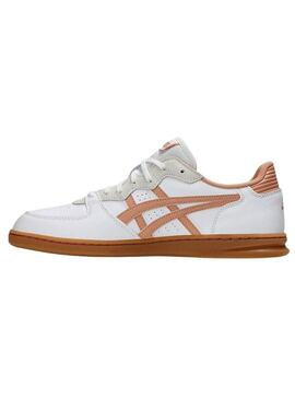 Sneakers Asics Skyhand OG bianche e rosa per donna.