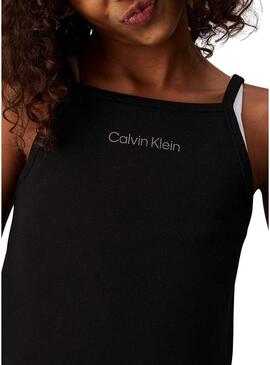 Top Calvin Klein Jeans Strap nero per ragazza