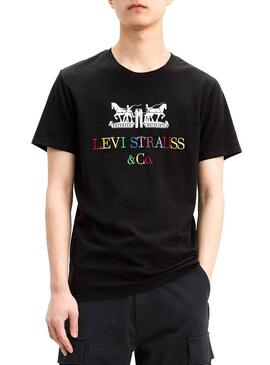 T-Shirt Levis Horse Logo Nero Uomo