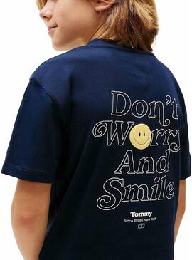 Maglietta Tommy Hilfiger Fun blu scuro per bambino