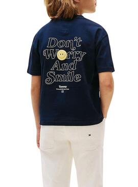 Maglietta Tommy Hilfiger Fun blu scuro per bambino
