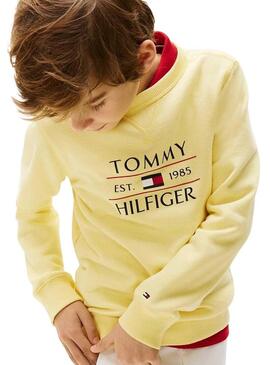 Felpa gialla Tommy Hilfiger Flag per bambino
