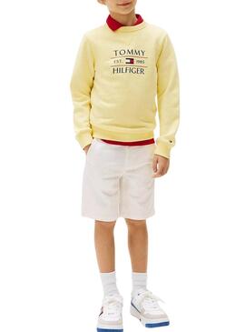 Felpa gialla Tommy Hilfiger Flag per bambino