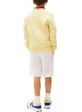 Felpa gialla Tommy Hilfiger Flag per bambino