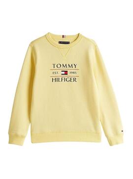 Felpa gialla Tommy Hilfiger Flag per bambino