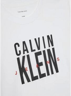 Maglietta Calvin Klein Jeans Bold bianca per bambino.