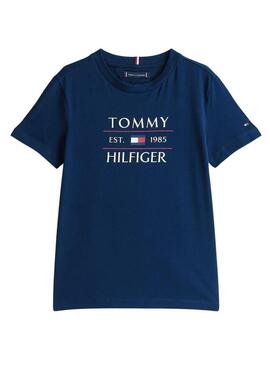 Maglietta Tommy Hilfiger Flag blu per bambino