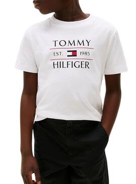 Maglietta bianca Tommy Hilfiger per bambino