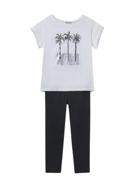 Set Mayoral leggings e maglietta bianca per bambina.