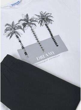 Set Mayoral leggings e maglietta bianca per bambina.