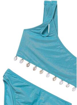 Bikini Mayoral conchiglie turchese per bambina