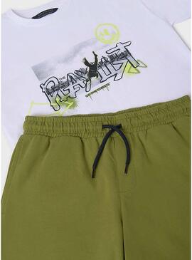 Set Mayoral playlist verde e bianco per bambino