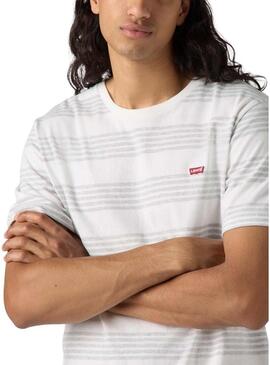 Maglietta Levis Originale Housemark a righe grigie per uomo