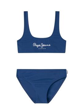 Bikini Pepe Jeans Logo blu per bambina