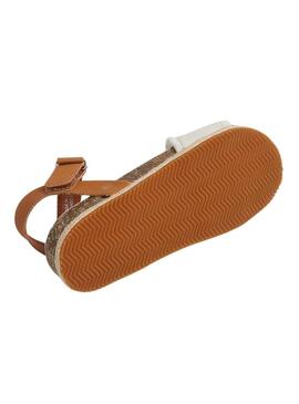 Sandali Pepe Jeans Berlin Bass beige per bambina.