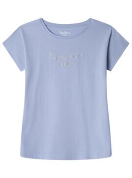 Maglietta Pepe Jeans Nuria blu per ragazza