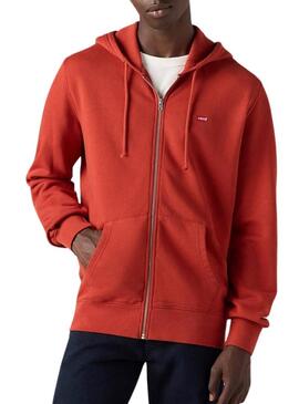 Felpa Levis Zip Up rossa per uomo