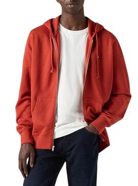 Felpa Levis Zip Up rossa per uomo