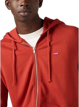 Felpa Levis Zip Up rossa per uomo