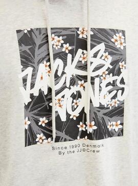 Felpa Jack and Jones Hawaii Shape grigia per uomo.