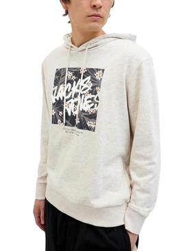 Felpa Jack and Jones Hawaii Shape grigia per uomo.