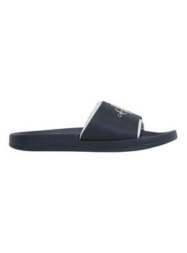 Ciabatte Calvin Klein Jeans Slide Monogram nere per uomo