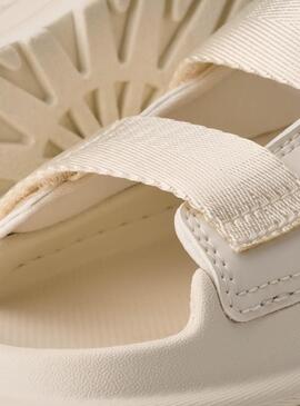 Sandali UGG GoldenGlow Slide beige per bambina e bambino.