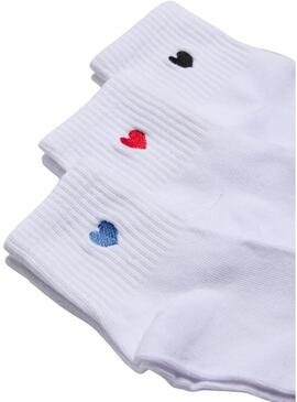 Calzini da 3 calzini Pieces Mova bianchi per donna