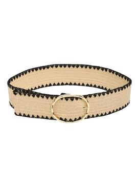 Cintura Pieces Lydia beige intrecciata per donna