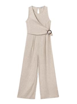  Jumpsuit Mayoral rondella lino beige per bambina