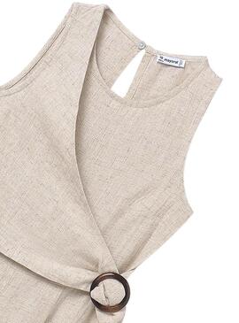  Jumpsuit Mayoral rondella lino beige per bambina