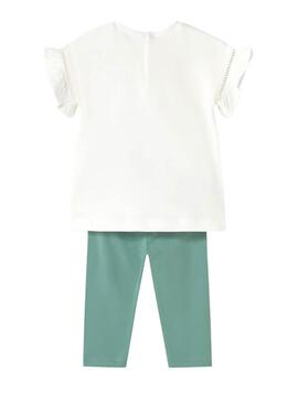 Set Mayoral leggings con applicazioni in tulle verde per bambini