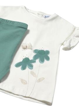Set Mayoral leggings con applicazioni in tulle verde per bambini
