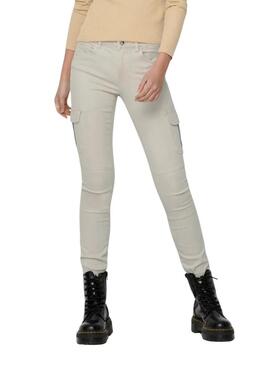 Pantaloni Only cargo Missouri slim beige per donna