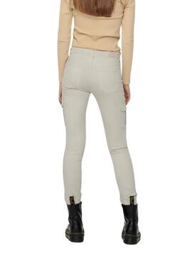 Pantaloni Only cargo Missouri slim beige per donna