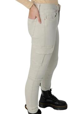 Pantaloni Only cargo Missouri slim beige per donna