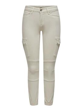 Pantaloni Only cargo Missouri slim beige per donna