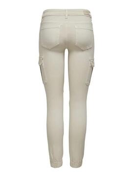 Pantaloni Only cargo Missouri slim beige per donna