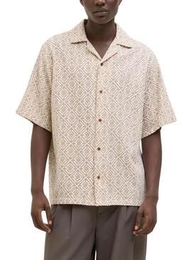 Camicia Jack and Jones Vicent beige per uomo