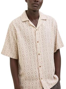 Camicia Jack and Jones Vicent beige per uomo