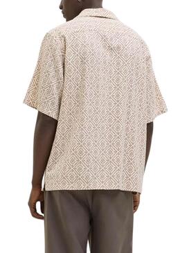 Camicia Jack and Jones Vicent beige per uomo
