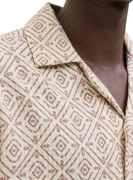 Camicia Jack and Jones Vicent beige per uomo