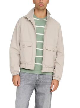 Giacca Only and Sons Ron beige per uomo.