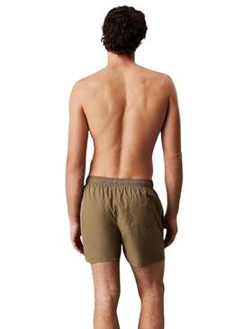 Costume da bagno Calvin Klein Monogram verde per uomo