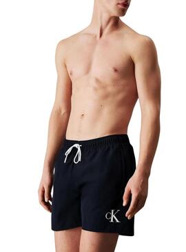 Costume da bagno Calvin Klein Monogram blu marino per uomo